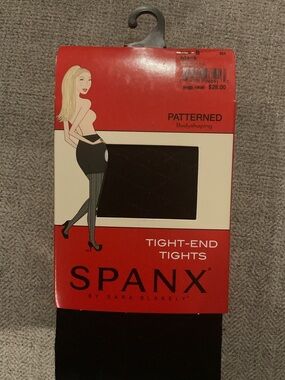 SPANX Tight-End Tights Diamond Patterned Bodyshaping - Black - Size B